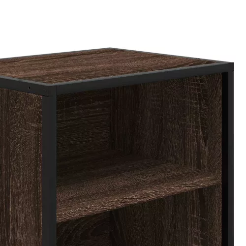 Éjjeliszekrények 2 db barna tölgy 40x31x50 cm műfából és fémből