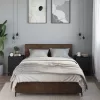 Éjjeliszekrények 2 db Fekete 40x31x50 cm Méretezett fa és fém