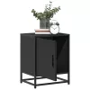 Éjjeliszekrények 2 db Fekete 40x31x50 cm Méretezett fa és fém