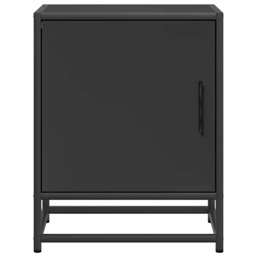 Éjjeliszekrények 2 db Fekete 40x31x50 cm Méretezett fa és fém