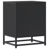 Éjjeliszekrények 2 db Fekete 40x31x50 cm Méretezett fa és fém