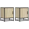 Éjjeliszekrények 2 db Sonoma tölgy 40x31x50 cm Gépi fa és fém