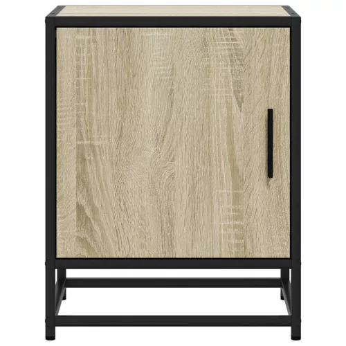 Éjjeliszekrények 2 db Sonoma tölgy 40x31x50 cm Gépi fa és fém