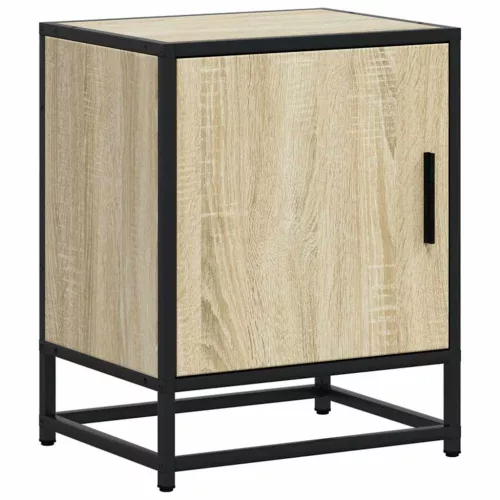 Éjjeliszekrények 2 db Sonoma tölgy 40x31x50 cm Gépi fa és fém