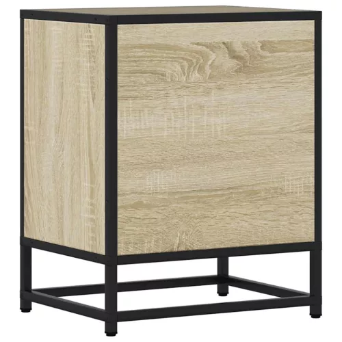 Éjjeliszekrények 2 db Sonoma tölgy 40x31x50 cm Gépi fa és fém