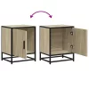 Éjjeliszekrények 2 db Sonoma tölgy 40x31x50 cm Gépi fa és fém