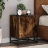 Éjjeliszekrények 2 db füstölt tölgy 40x31x50 cm Gépi fa és fém