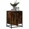 Éjjeliszekrények 2 db füstölt tölgy 40x31x50 cm Gépi fa és fém