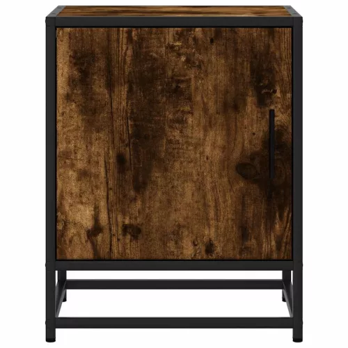 Éjjeliszekrények 2 db füstölt tölgy 40x31x50 cm Gépi fa és fém