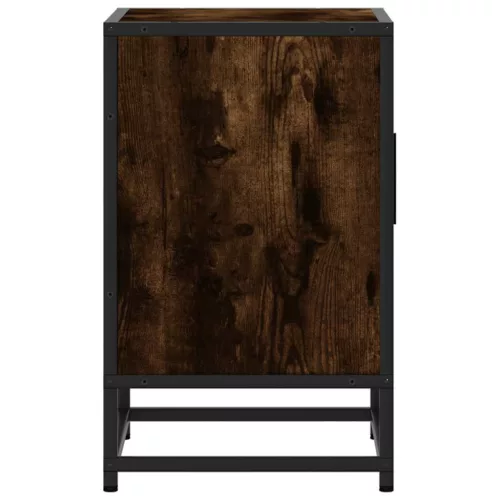 Éjjeliszekrények 2 db füstölt tölgy 40x31x50 cm Gépi fa és fém