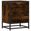 Éjjeliszekrények 2 db füstölt tölgy 40x31x50 cm Gépi fa és fém