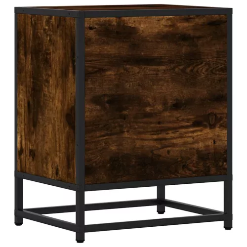 Éjjeliszekrények 2 db füstölt tölgy 40x31x50 cm Gépi fa és fém