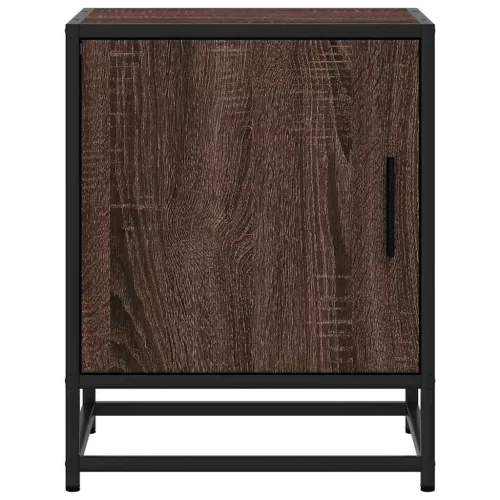 Éjjeliszekrények 2 db barna tölgy 40x31x50 cm műfából és fémből