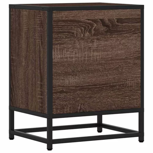 Éjjeliszekrények 2 db barna tölgy 40x31x50 cm műfából és fémből
