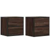 2db barna tölgy színű fali éjjeliszekrény 40 x 31 x 39,5 cm