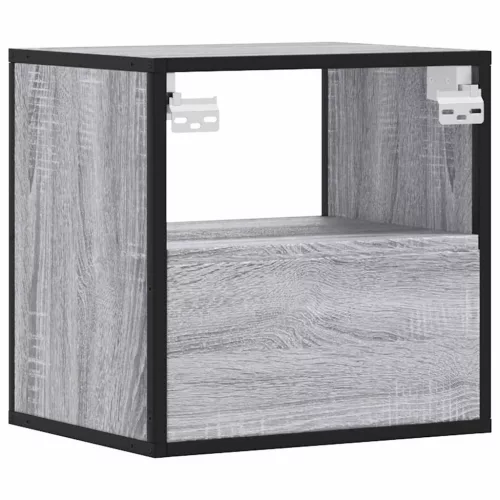 2 db szürke sonoma színű fali éjjeliszekrény 40 x 31 x 39,5 cm