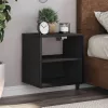 2 db fekete falra szerelhető éjjeliszekrény 40 x 31 x 39,5 cm