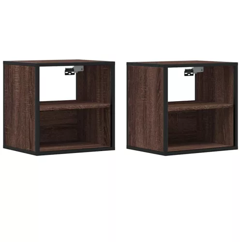2db barna tölgy színű fali éjjeliszekrény 40 x 31 x 39,5 cm