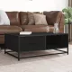 Fekete szerelt fa és fém dohányzóasztal 90 x 57 x 35 cm