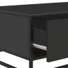 Fekete szerelt fa és fém dohányzóasztal 90 x 57 x 35 cm