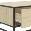 Sonoma tölgy szerelt fa és fém dohányzóasztal 90 x 57 x 35 cm