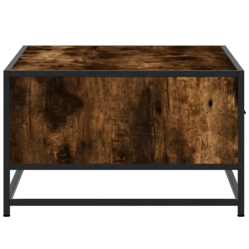 Füstös tölgy szerelt fa és fém dohányzóasztal 90 x 57 x 35 cm