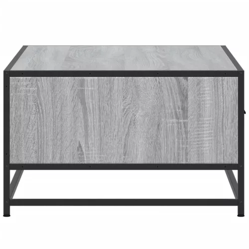 Szürke sonoma szerelt fa és fém dohányzóasztal 90 x 57 x 35 cm