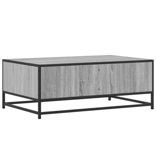 Szürke sonoma szerelt fa és fém dohányzóasztal 90 x 57 x 35 cm