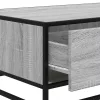 Szürke sonoma szerelt fa és fém dohányzóasztal 90 x 57 x 35 cm