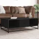 Fekete szerelt fa és fém dohányzóasztal 100 x 57 x 35 cm
