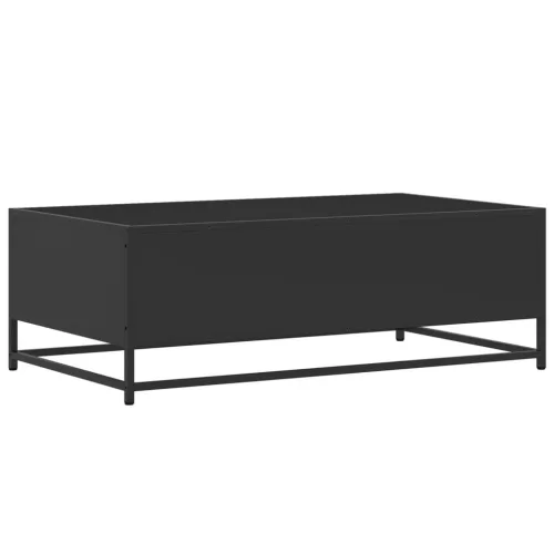 Fekete szerelt fa és fém dohányzóasztal 100 x 57 x 35 cm