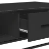 Fekete szerelt fa és fém dohányzóasztal 100 x 57 x 35 cm
