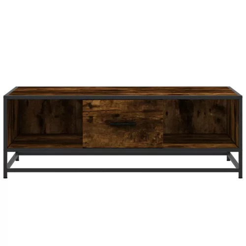 Füstös tölgy szerelt fa és fém dohányzóasztal 100 x 57 x 35 cm
