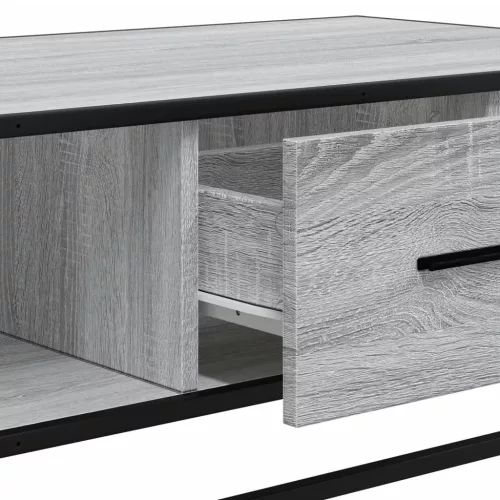 Szürke sonoma szerelt fa és fém dohányzóasztal 100 x 57 x 35 cm
