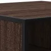 Barna tölgy szerelt fa és fém dohányzóasztal 60,5x60,5x30 cm