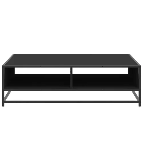 Fekete szerelt fa és fém dohányzóasztal 100 x 100 x 30 cm