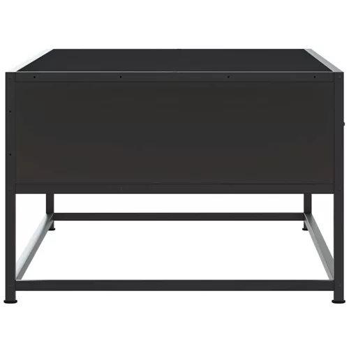 Fekete szerelt fa és fém dohányzóasztal 100 x 50 x 35 cm