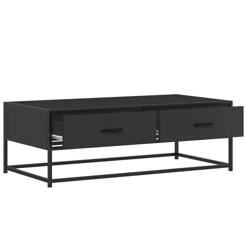 Fekete szerelt fa és fém dohányzóasztal 100 x 50 x 35 cm