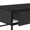 Fekete szerelt fa és fém dohányzóasztal 100 x 50 x 35 cm