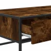 Füstös tölgy szerelt fa és fém dohányzóasztal 100 x 50 x 35 cm