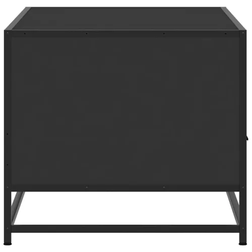 Fekete szerelt fa és fém dohányzóasztal 100 x 50 x 45 cm
