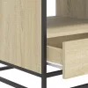 Sonoma tölgy szerelt fa és fém dohányzóasztal 100x50x45 cm