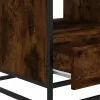 Füstös tölgy szerelt fa és fém dohányzóasztal 100 x 50 x 45 cm