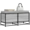 Szürke sonoma szerelt fa tárolóláda fedéllel 100x40x51,5 cm