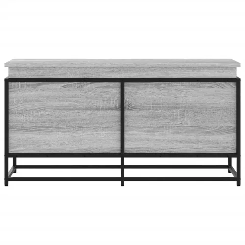 Szürke sonoma szerelt fa tárolóláda fedéllel 100x40x51,5 cm