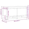 Szürke sonoma szerelt fa tárolóláda fedéllel 100x40x51,5 cm