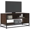 Barna tölgy színű szerelt fa és fém TV-szekrény 91x40x46 cm