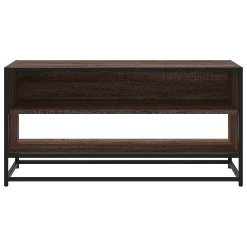 Barna tölgy színű szerelt fa és fém TV-szekrény 91x40x46 cm