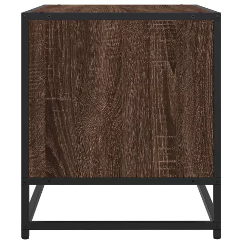 Barna tölgy színű szerelt fa és fém TV-szekrény 91x40x46 cm