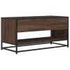 Barna tölgy színű szerelt fa és fém TV-szekrény 91x40x46 cm